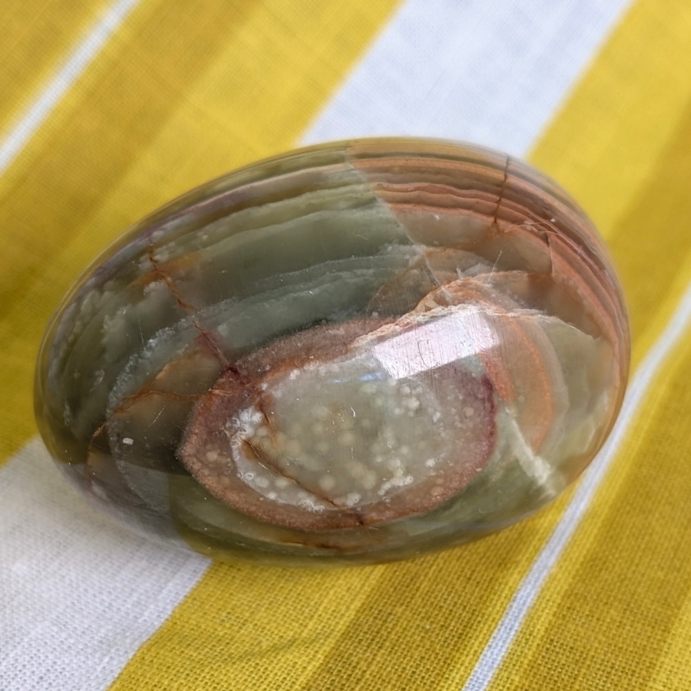 Natural Heavy Green Onyx Stone Easter Egg 3" (10oz)